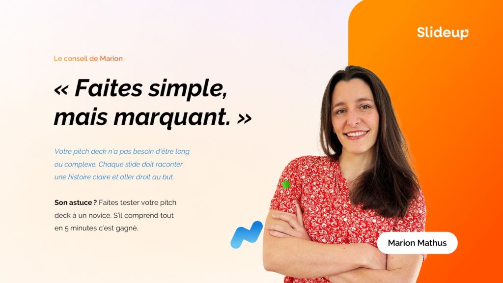 Le conseil de Marion Mathus dirigeante de Slideup